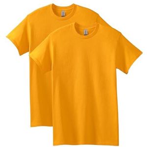Gildan T-shirt van dik katoen voor volwassenen, stijl G5000, herenhemd (2 stuks), Goud