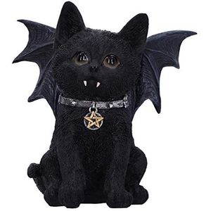 Nemesis Now 16 cm zwarte vleermuis-kattenfiguur, zwarte vleermuis, vampierfiguur, vampierfiguur, heksencadeau, Halloween-decoratie, gegoten uit de meeste hars