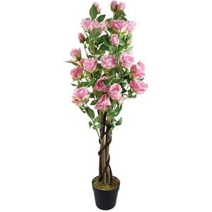 Leaf Design UK Realistische kunstboom in bloemen, 105 cm, roze