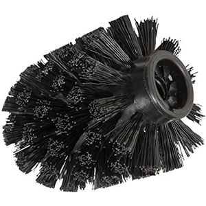 WENKO Vervangende borstel zwart met adapter 7,5 cm - 7,5 cm voor WC-sets, kunststof, 7,5 x 9,3 x 7,5 cm, zwart