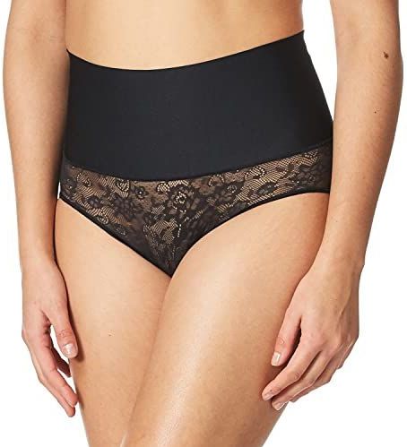 Maidenform Tame Your Tummy Brief Shapewear Dames Ondergoed Kant Zwart L, Zwart kant