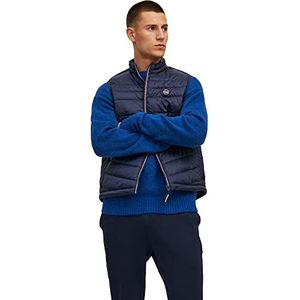 Jack & Jones Jjehero Bodywarmer Collar Noos gewatteerde jas voor heren, Navy Blue Blazer Details: contrasterende ritssluiting