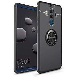 lopolike Huawei Mate 10 Pro Hoes Soft TPU Case Cover met metalen ring magnetische standaard voor Huawei Mate 10 Pro Case (zwart)