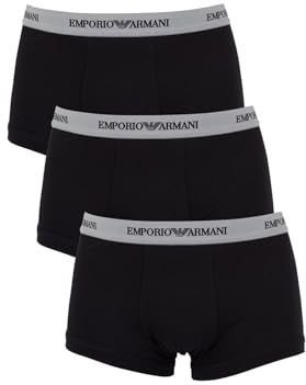 Emporio Armani Cc717-111357 Boxershorts voor heren, 3 stuks, Zwart