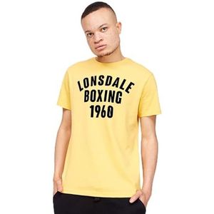 Lonsdale Pitsligo T-shirt voor heren, Geel/Zwart