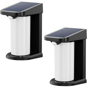 Set van 2 witte led-wandlampen 2 x LUSTY H18 cm met bewegingsmelder