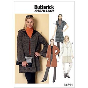 Butterick Patterns 6394 Y damesmantel XSM-MED zakdoek bont 17 x 0,5 x 22 cm