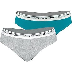 Girl by Athena Ultra Zacht Katoen Lq38 Ondergoed voor meisjes, China/Lagune Grijs