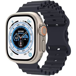 VeveXiao Ocean - Siliconen armband compatibel met Apple Watch Ultra Band 49 mm, 45 mm, 44 mm, 42 mm, 41 mm, 40 mm, 38 mm, voor dames en heren, zacht en ademend, voor iWatch Series 8, 7, 6, 5, 4, 3, 2,