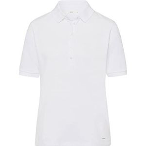 BRAX Poloshirt voor dames, stijl Cleo, piqué solid, wit, 42, Wit
