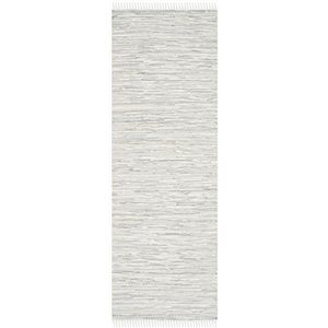 Safavieh Montauk MTK753 plat geweven tapijt voor binnen, 69 x 213 cm, zilverkleurig