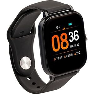 257 TWENTYFIVESEVEN - SW300 Smartwatch fitness tracker, hartslagmeter, calorieënteller, drukbewaking, slaapbewaking, Bluetooth, iOS en Android, waterdicht IP65, 150 mAh, zwart
