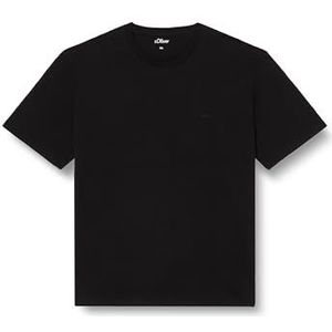 s.Oliver T-shirt pour homme avec petite étiquette imprimée, Noir, 3XL