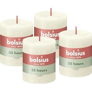 Bolsius Stompkaarsen Shine 4 st rustiek 80x68 mm zacht parelkleurig