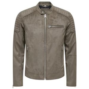 ONLY & SONS Onsgus Veste de motard en daim synthétique pour homme, Falcon, XL