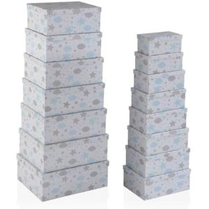 Versa 15 stuks stapelbare opbergdozen voor baby's van karton, 35 x 16,5 x 43 cm