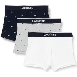 Lacoste 5H3411 heren korte boxershorts (3 stuks), China/Marine-wit zilver