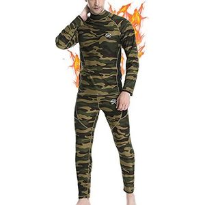 MEETWEE Ondergoedset voor heren, sport basislaag shirt met lange mouwen + broek Quick Dry Sou kleding voor training, skiën, hardlopen, wandelen, Camouflage-1