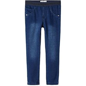 Name It Jongen Nmfsalli Dnmtorina Swe Leggings Noos Broek, Donkerblauw denim/Detail: Dark Lurex Saffier, 150 EU, Blauw