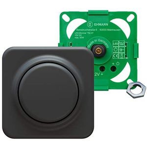 Ehmann LED dimmer T52.07 (5230x0700) 0-50 W, impulsbreedtemodule met individuele ruimteafdekking, kleur: antraciet, bijvoorbeeld voor camper