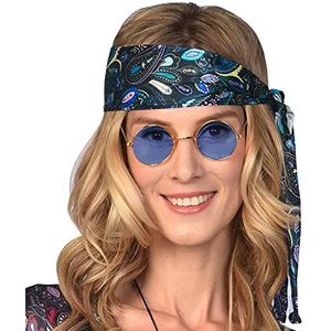 Amscan 9909446 hippie bril jaren 60 en 70 blauw
