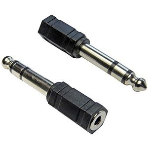 keepdrum ADA059 adapter 3,5 mm jack naar 6,3 mm jack adapter 2 stuks