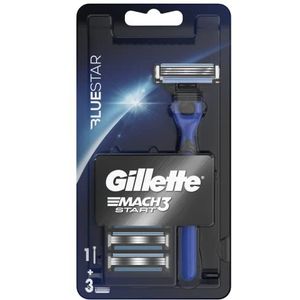 Gillette Mach3 Rasoir électrique, Bleu, 1 + 3