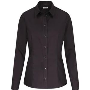 Seidensticker Hemdblouse met lange mouwen, modern fit, effen, strijkvrij hemd voor dames, zwart (zwart 39)