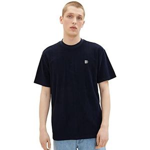 Tom Tailor Denim T-Shirt Homme, 31872 - Jacquard éponge rayé bleu marine, L