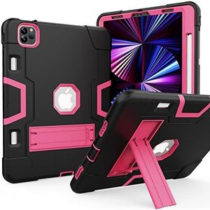 ipad air 10,9 inch ipad air 5e generatie 4e generatie ipad pro 11 case 2020/2018 case stootvast beschermhoes met standaard roze + blauw