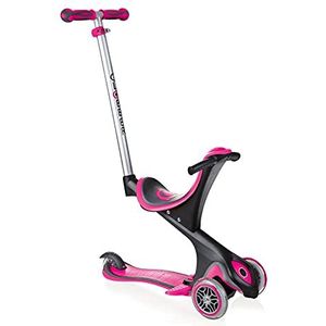 Globber - GO-UP DELUXE - 3-wielige step met zitje voor kinderen vanaf 15m+ tot 6 jaar+, Intense Pink (roos)