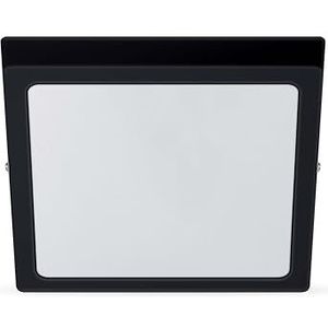 Philips Slim Surface LED-plafondlamp, vierkant, 20 W, zwart