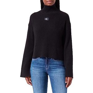 Calvin Klein Jeans Label Chunky Trui voor dames, Zwart