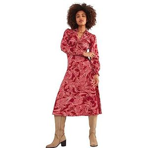 Joe Browns Jersey midi-hemdjurk met paisley-print, gedraaid aan de voorkant, casual jurk voor dames (1 stuk), Meerkleurig