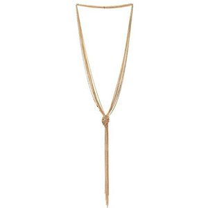 COOLSTEELANDBEYOND Chic Lariat Halsketting met hanger met strass, meerdere rijen, lange Y-kettingen, Metalen strass, Geen edelsteen
