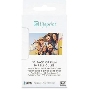 LIFEPRINT Fotopapier 30 - fotopapier, fotoprintpapier 7,6 x 5 cm, innovatieve zinktechnologie voor het milieu, kleefoppervlak, inktvrij printen - 30 stuks