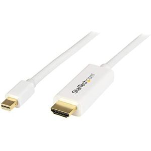 StarTech.com Mini DisplayPort naar HDMI adapterkabel, 1 m, M/M, 4 K, wit (MDP2HDMM1MW)