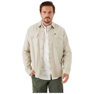 Garcia Chemise Colbert pour homme, Beige clair, M