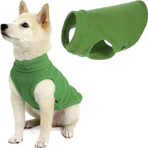 Gooby Hondenfleece vest voor honden, rekbaar, groen, XS, warme fleece trui, winterkleding voor kleine honden – huisdier voor kleine honden
