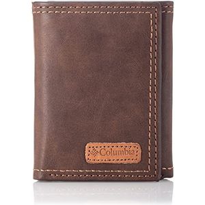 Columbia Sw-31co1169-zwart, herenportemonnee, Eén maat, casual bruin, Taille unique, Dunne drievoudig kleppen lederen portemonnee met RFID-blokkering