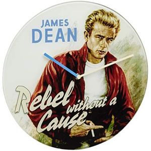 TFA Dostmann Cinema Legends 60.3059.12 Analoge wandklok van glas, James Dean, beige, 300 x 40 x 300 mm