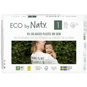 Eco by naty Eco-luiers T1 – 2 – 5 kg – verpakking met 25 luiers