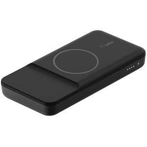 Belkin 10K magnetische draadloze powerbank (MagSafe compatibele draagbare oplader voor iPhone 14, 7,5 W draadloos opladen en 18 W USB C PD ingang/uitgang, USB-C naar USB-C kabel inbegrepen) - zwart