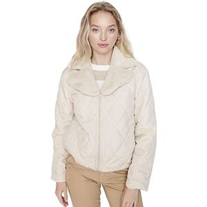 Trendyol Heren effen kraag winterjas jas dames jas (1 stuk), Beige