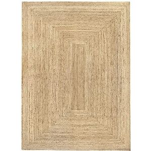 HAMID - Jute tapijt, natuurlijke kleur, alhambra jute tapijt, 100% jutevezel, handgemaakt, tapijt voor woonkamer, eetkamer, slaapkamer, hal, natuurlijke kleur (250 x 350 cm)