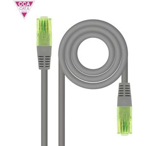 Nanocable 10.20.1425 - RJ45 CAT.6 UTP AWG26 CCA netwerkkabel (koper-clad aluminium), koper gecoat aluminium, grijs, 25 meter
