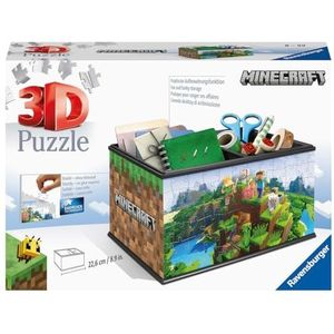 Ravensburger 3D puzzel 11286 - Minecraft opbergbox - 216 delen - praktische organizer voor Minecraft fans vanaf 8 jaar: Erlebe puzzel in de 3