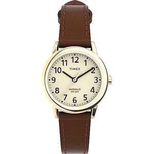 Timex TW2V75400 Dameshorloge, kwarts, analoog, leren armband, bruin, Bruin, TW2V75400