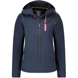 Geographical Norway Tendresse Lady Veste Softshell Capuche Femme Impermeable Outdoor - Blouson Coupe Vent Resistant - Activites En Exterieur Randonnee Ski Automne Hiver Printemps (Marine M), Marine, M