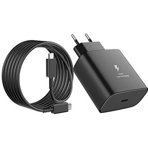 45 W USB C snellader, PPS snellader met 2 m USB-C snellaadkabel, compatibel met Samsung Galaxy S22/S22 Ultra/S21/Note 20/A13/A53 5G/S10/S9, Tab S7/S8, MacBook Pro 13 inch